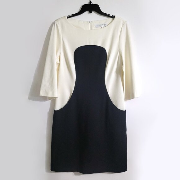 Trina Turk Womens Color Block Sheath Dress Size 10 3/4 Sleeve Pockets Lined - Picture 1 of 14